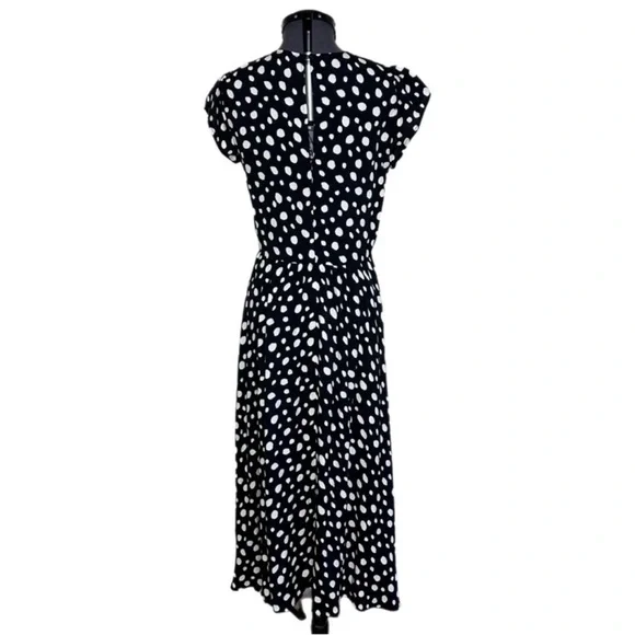 Reformation Black and White Polka Dot Midi Dress - Picture 3 of 4